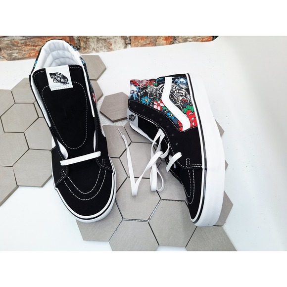 Vans Slk8 Hi Tiger Floral Men Sz 8 Skateboarding Casual Sneakers Rare Tattoo - Picture 9 of 11